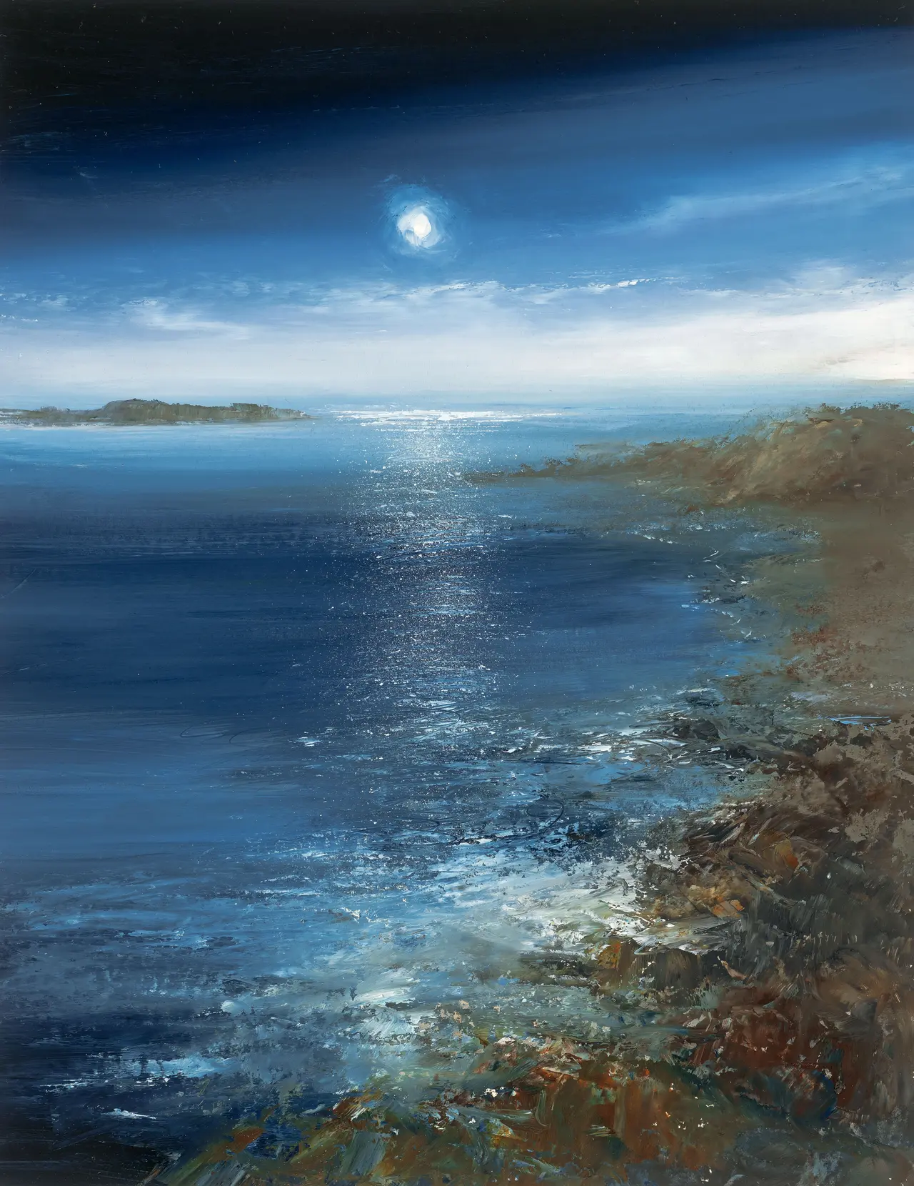 Amanda Hoskin - midnight moon over the eastern isles, scillies 